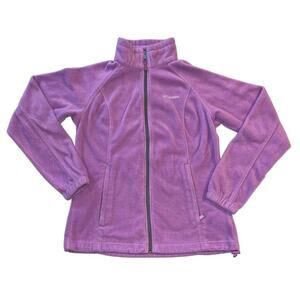 Columbia Womens Fleece Jacket Full Zip Outdoor Casual Long Sleeves Purple Medium